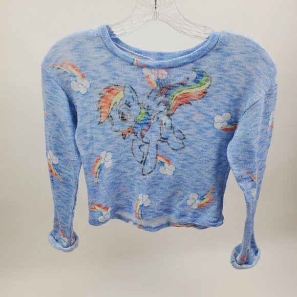 My Little Pony Rainbow Dash blue crop shirt 10/12 - Picture 1 of 4